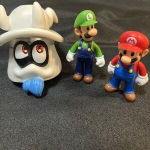 Super Mario Bros. Mario, Luigi & Cappy Action Figure Doll Toy 3"